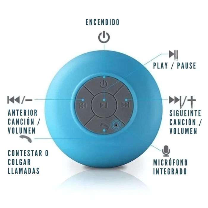 Parlante Bluetooth Impermeable Para La Ducha - Imagen 4