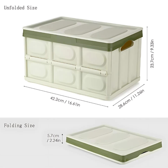 Caja de Almacenamiento Plegable de 30L con Tapa y Hebillas - Imagen 4