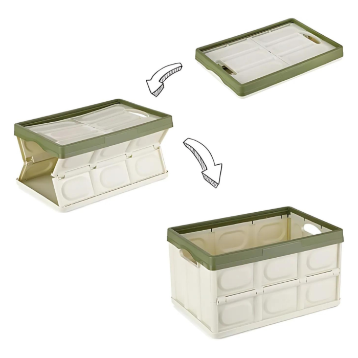 Caja de Almacenamiento Plegable de 30L con Tapa y Hebillas - Imagen 3