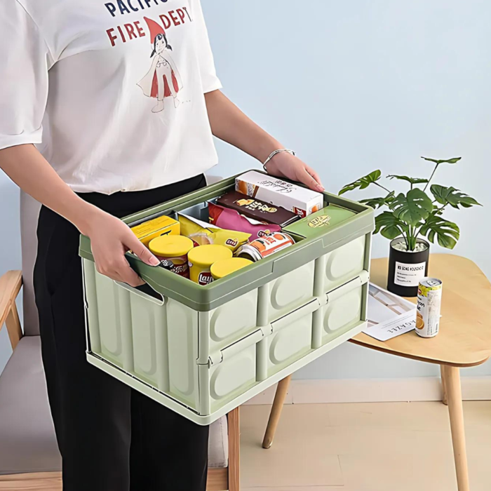Caja de Almacenamiento Plegable de 30L con Tapa y Hebillas - Imagen 5