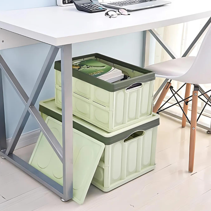 Caja de Almacenamiento Plegable de 30L con Tapa y Hebillas