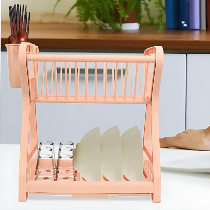 Estante Escurridor de Platos Multifuncional de 2 Niveles - Imagen 4