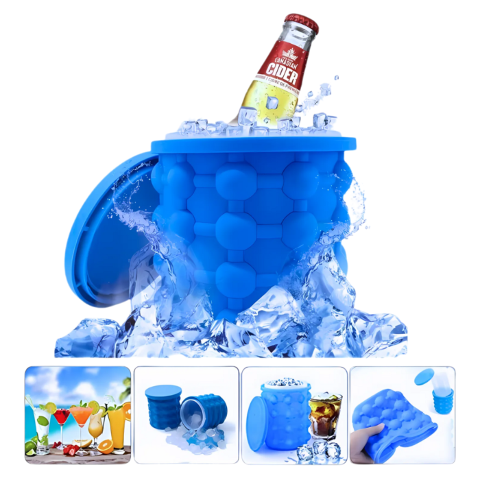 Cubeta de Silicona para Hielo con Tapa Hermética